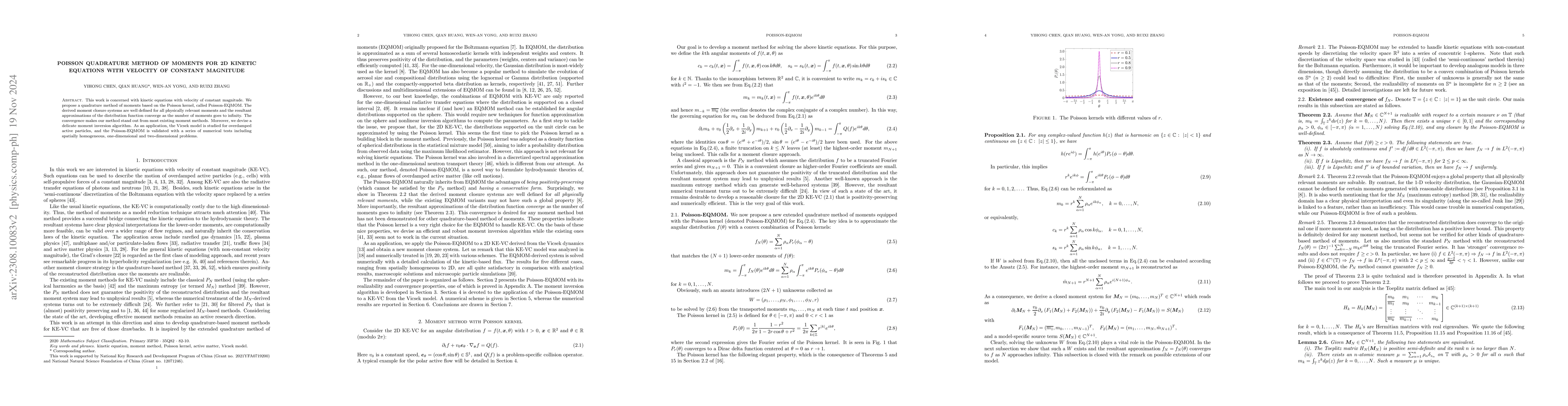Thumbnail for Poisson quadrature method of moments for 2D kinetic equations with
  velocity of constant magnitude