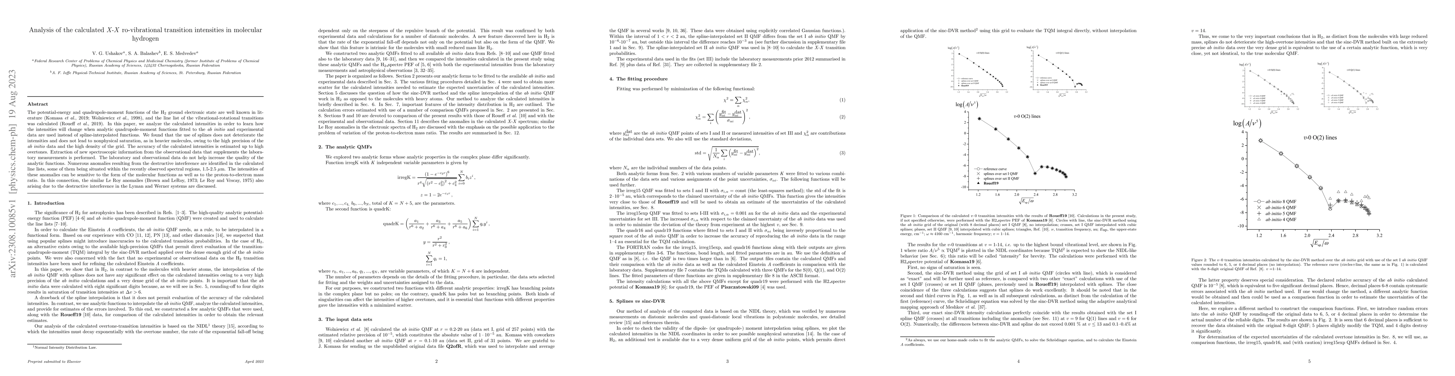 Thumbnail for Analysis of the calculated X-X ro-vibrational transition intensities in
  molecular hydrogen