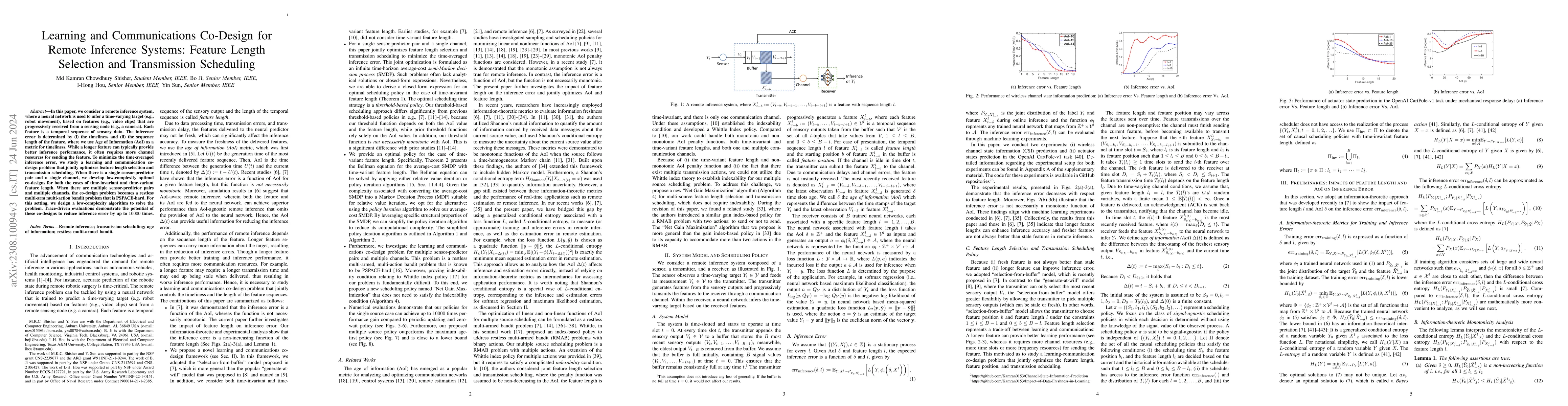Thumbnail for Learning and Communications Co-Design for Remote Inference Systems:
  Feature Length Selection and Transmission Scheduling