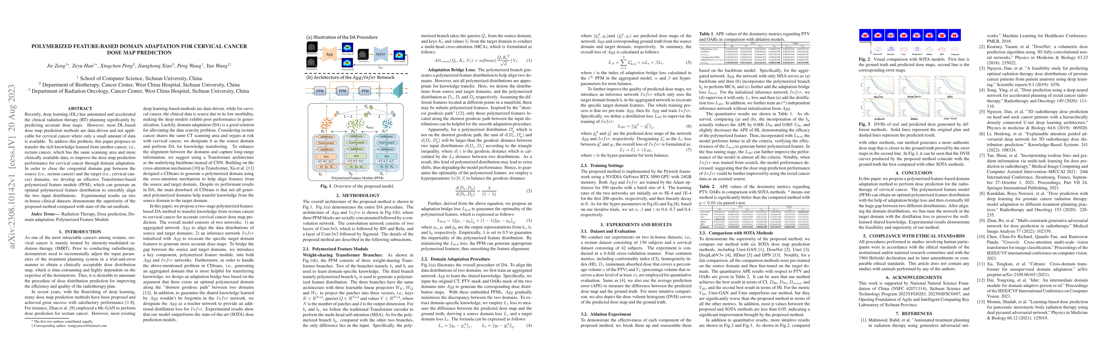 Thumbnail for Polymerized Feature-based Domain Adaptation for Cervical Cancer Dose Map
  Prediction