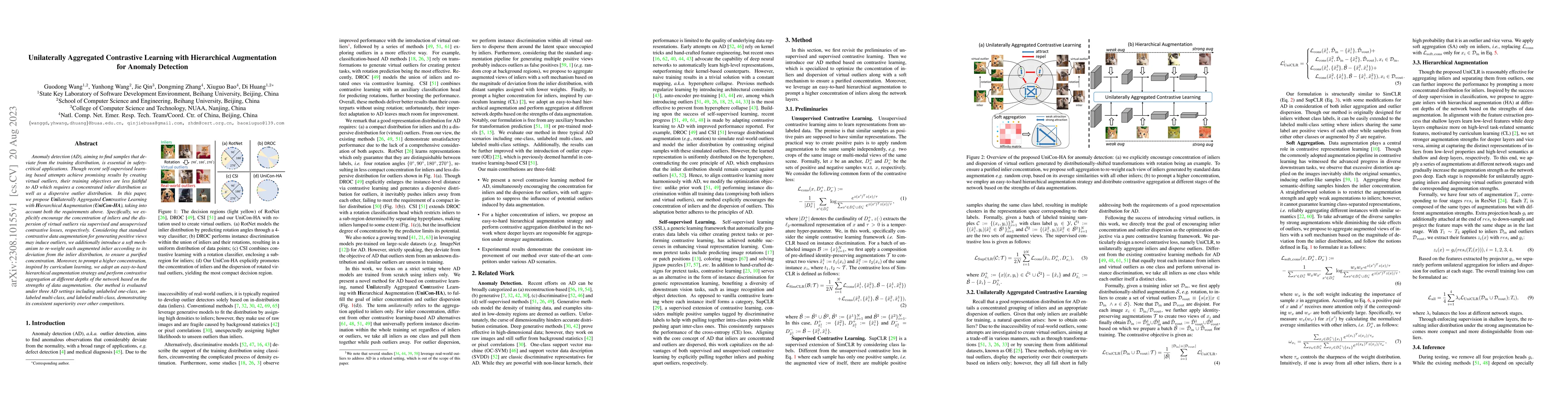 Thumbnail for Unilaterally Aggregated Contrastive Learning with Hierarchical
  Augmentation for Anomaly Detection