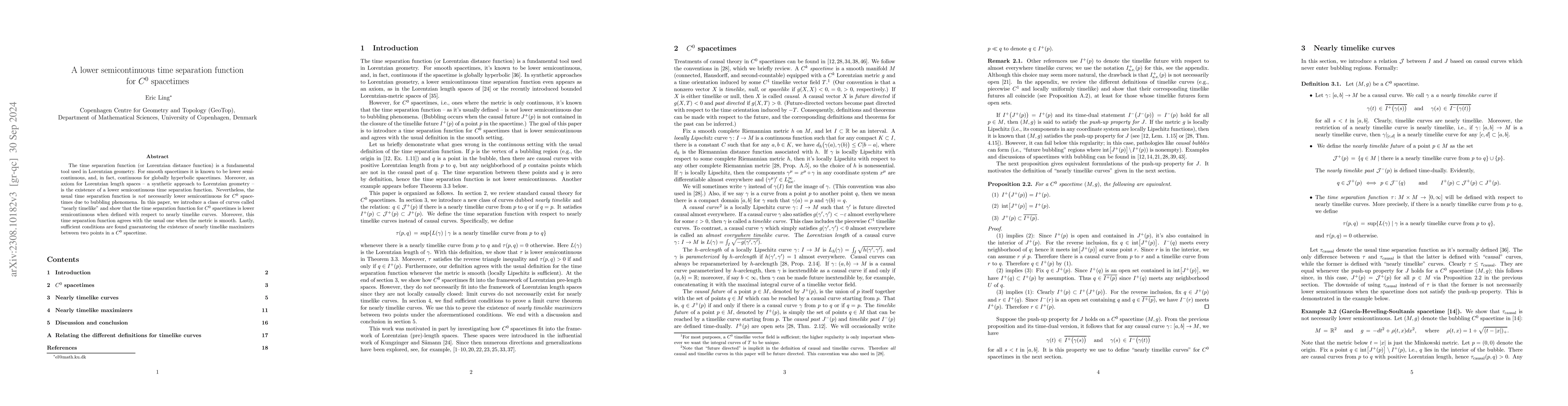 Thumbnail for A lower semicontinuous time separation function for $C^0$ spacetimes