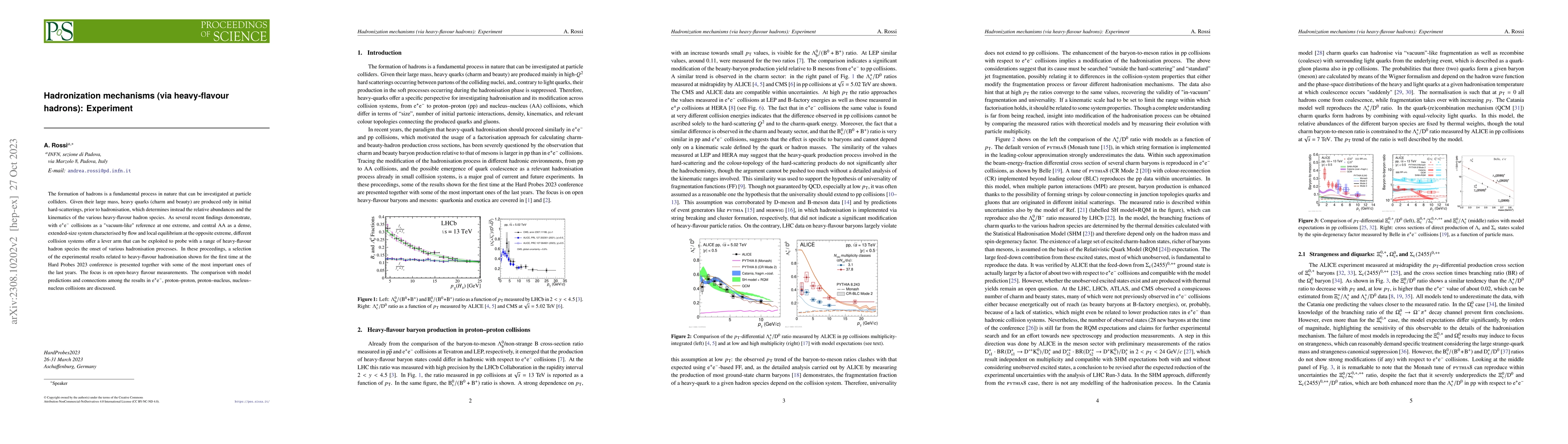 Thumbnail for Hadronization mechanisms (via heavy-flavour hadrons): Experiment