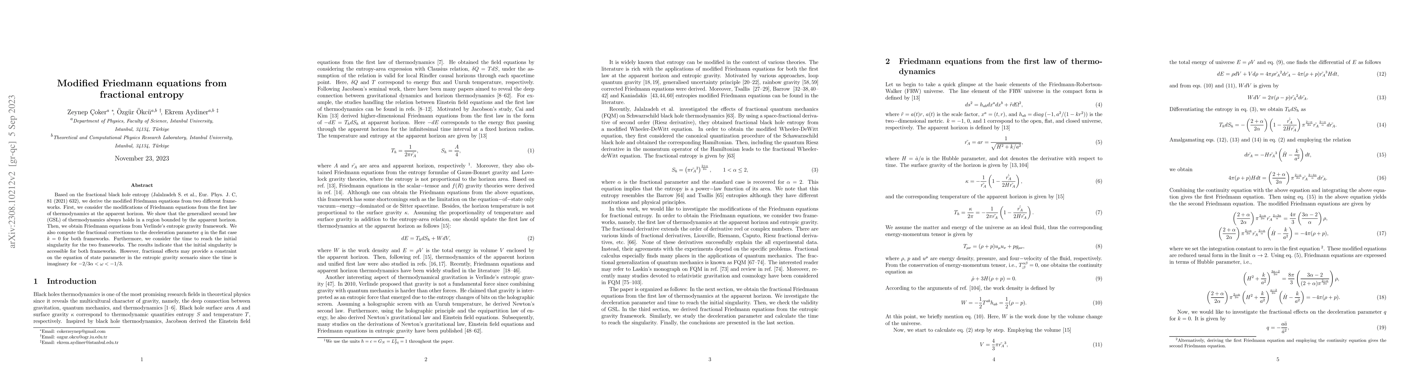 Thumbnail for Modified Friedmann equations from fractional entropy