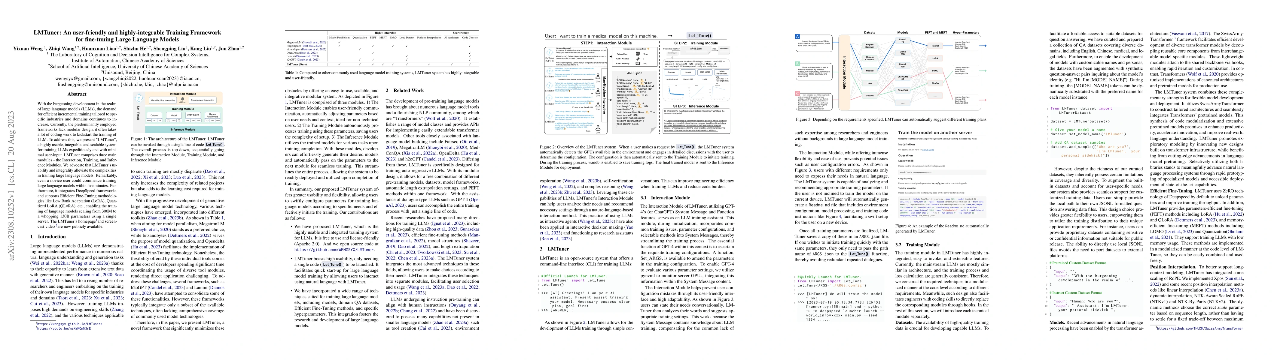 Thumbnail for LMTuner: An user-friendly and highly-integrable Training Framework for
  fine-tuning Large Language Models