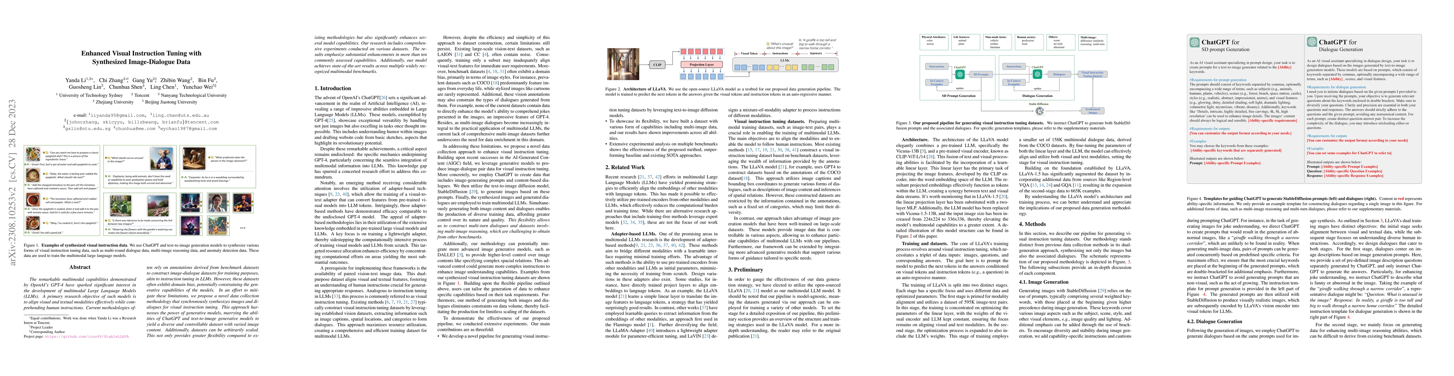 Thumbnail for StableLLaVA: Enhanced Visual Instruction Tuning with Synthesized
  Image-Dialogue Data