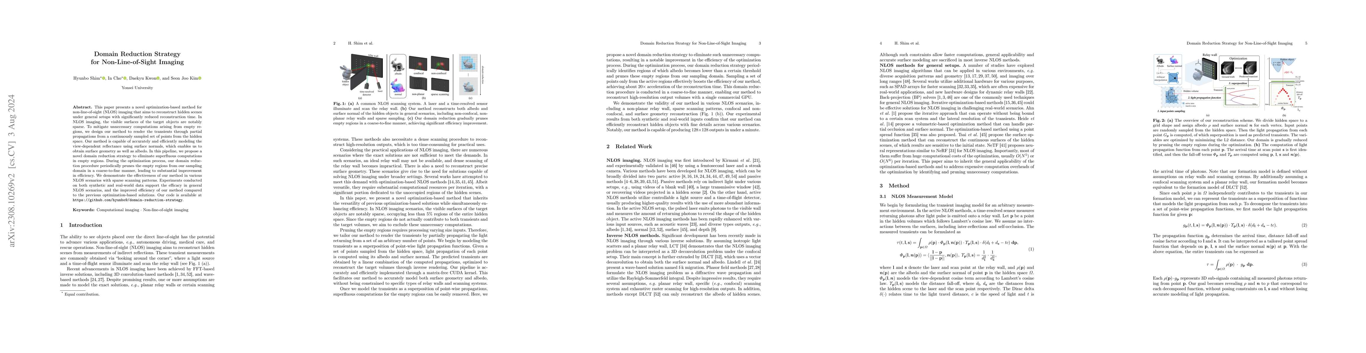 Thumbnail for Domain Reduction Strategy for Non Line of Sight Imaging
