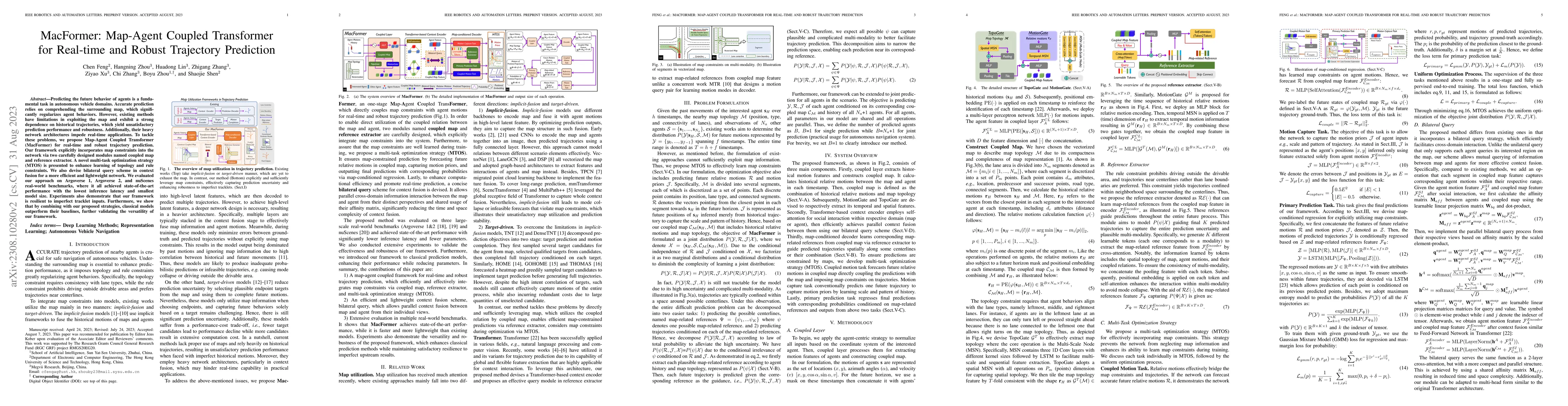 Thumbnail for MacFormer: Map-Agent Coupled Transformer for Real-time and Robust
  Trajectory Prediction