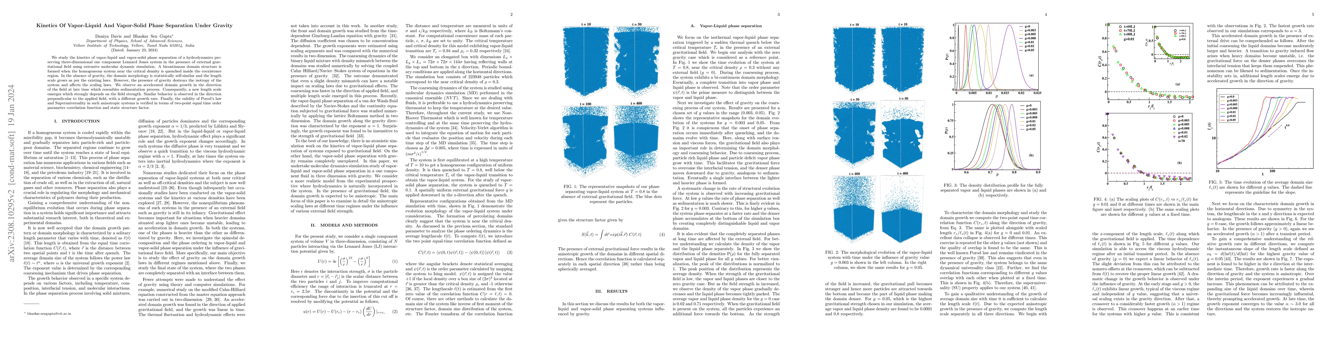 Thumbnail for Kinetics Of Vapor-Liquid And Vapor-Solid Phase Separation Under Gravity