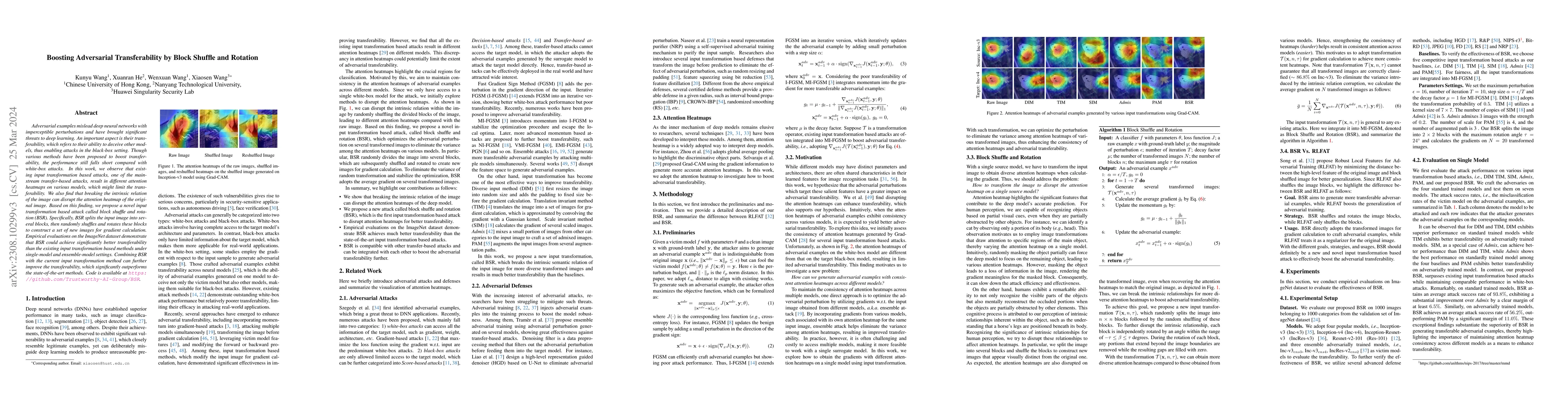 Thumbnail for Boosting Adversarial Transferability by Block Shuffle and Rotation