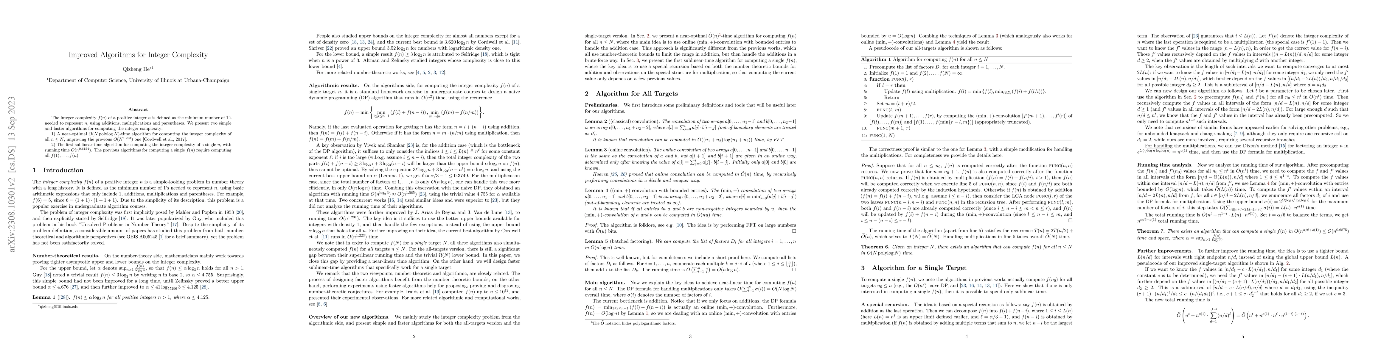 Thumbnail for Improved Algorithms for Integer Complexity