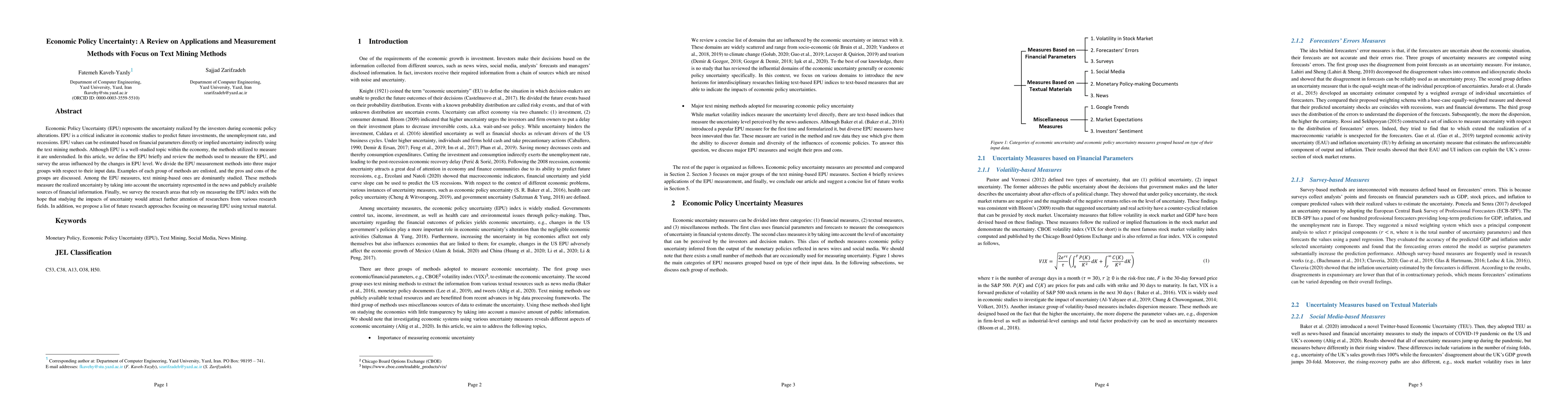 Thumbnail for Economic Policy Uncertainty: A Review on Applications and Measurement
  Methods with Focus on Text Mining Methods