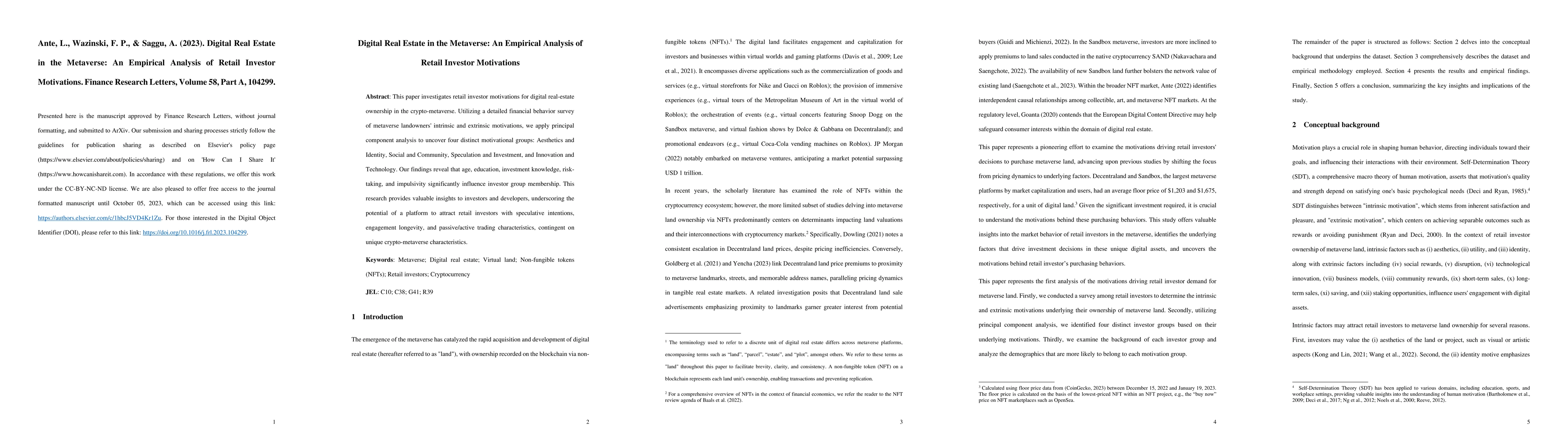Thumbnail for Digital Real Estate in the Metaverse: An Empirical Analysis of Retail
  Investor Motivations