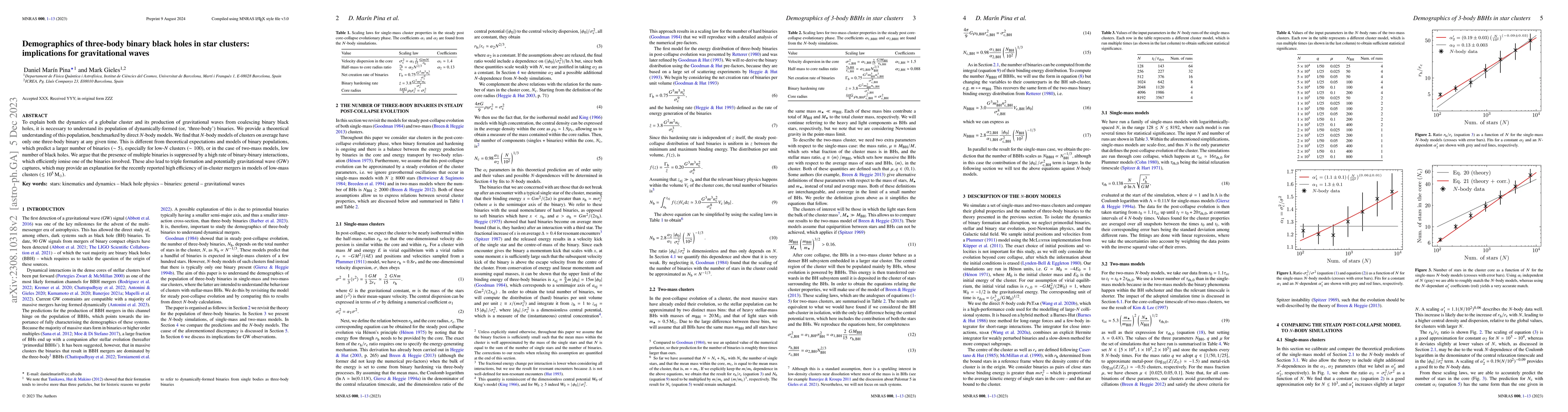 Thumbnail for Demographics of three-body binary black holes in star clusters:
  implications for gravitational waves