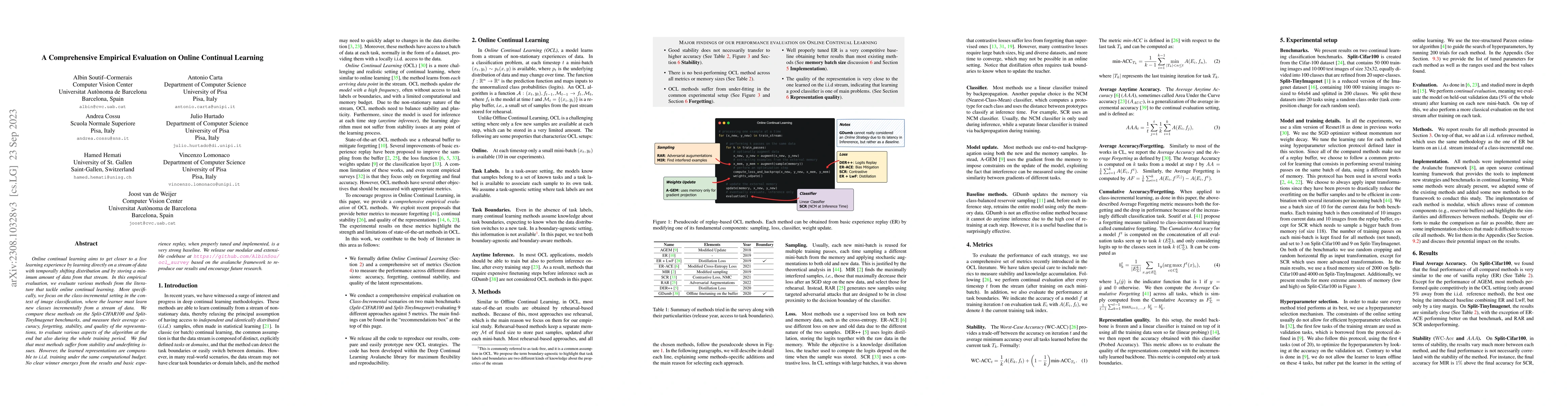 Thumbnail for A Comprehensive Empirical Evaluation on Online Continual Learning