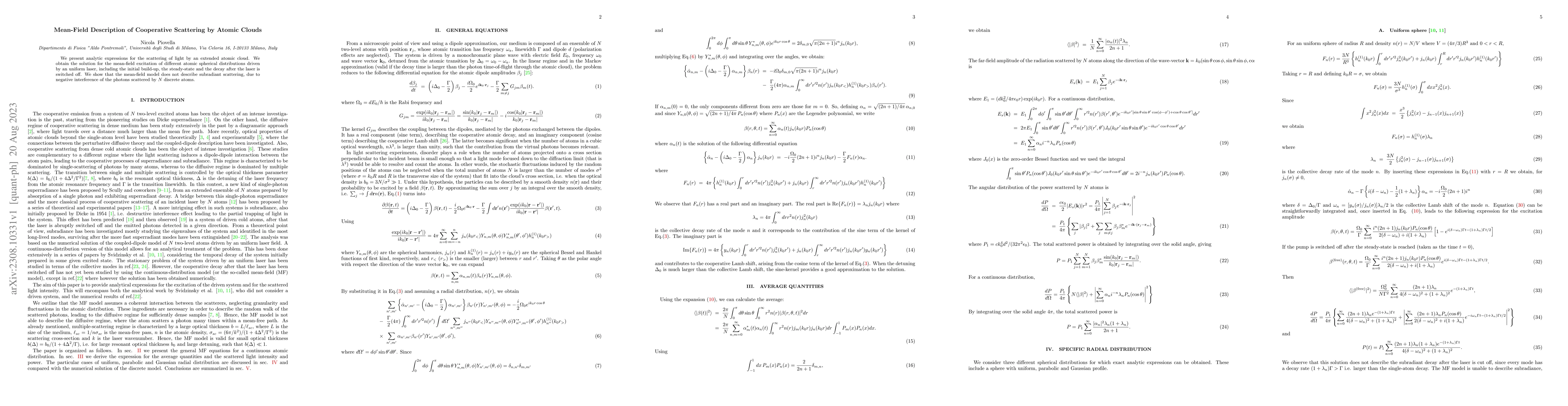 Thumbnail for Mean-Field Description of Cooperative Scattering by Atomic Clouds