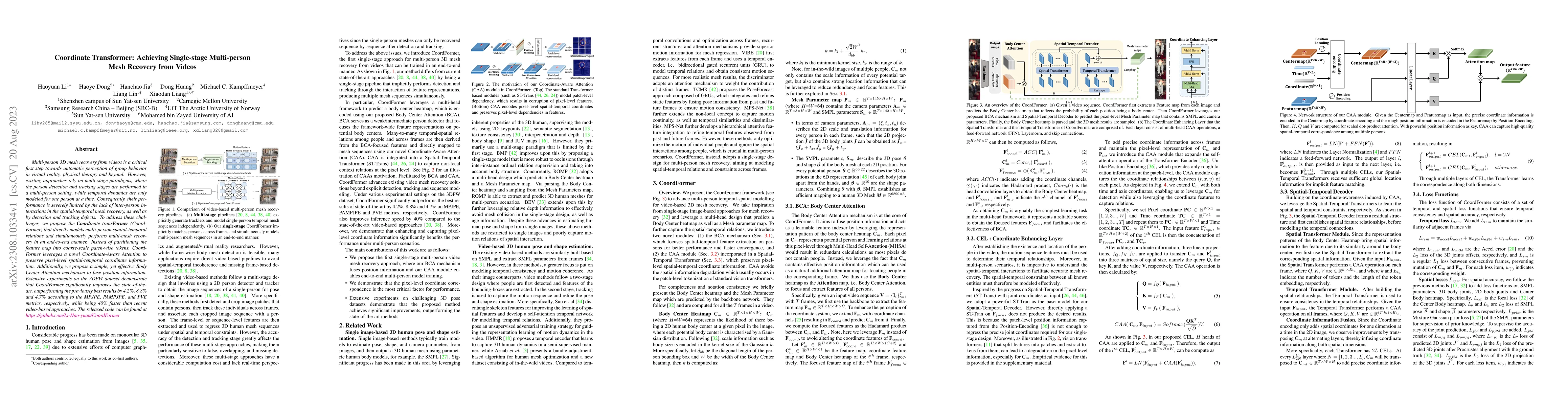 Thumbnail for Coordinate Transformer: Achieving Single-stage Multi-person Mesh
  Recovery from Videos