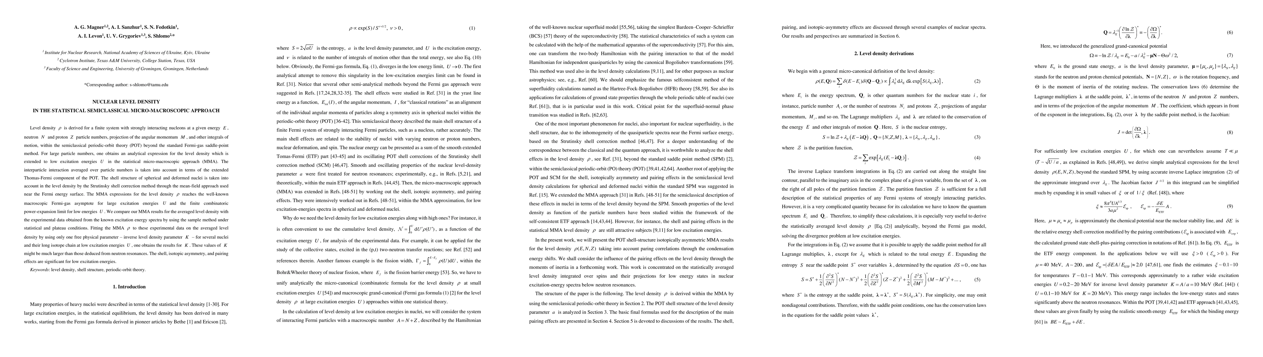 Thumbnail for Nuclear level density in the statistical semiclassical micro-macroscopic
  approach