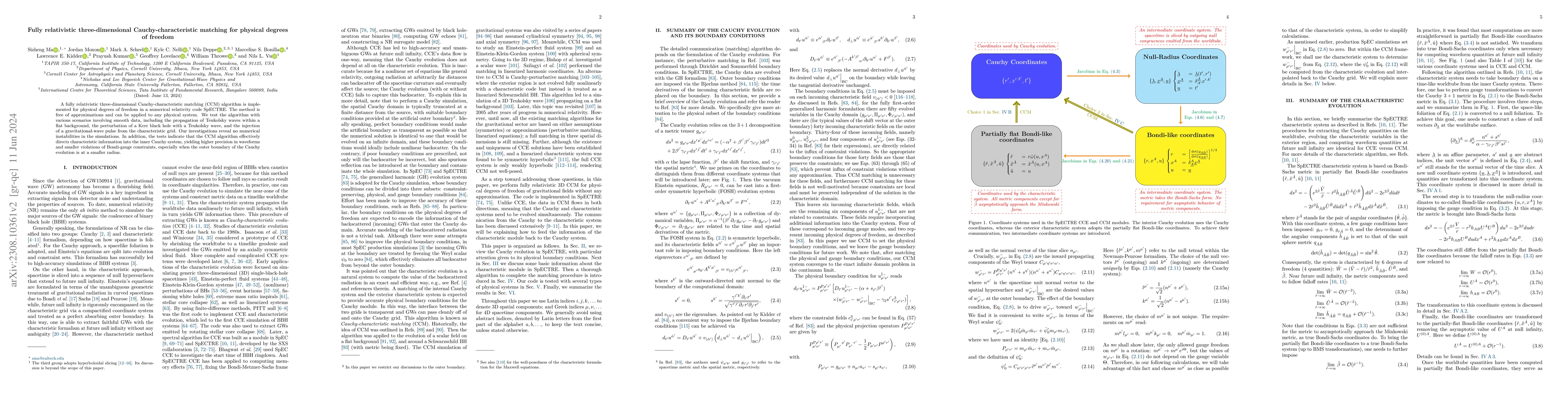 Thumbnail for Fully relativistic three-dimensional Cauchy-characteristic matching for
  physical degrees of freedom