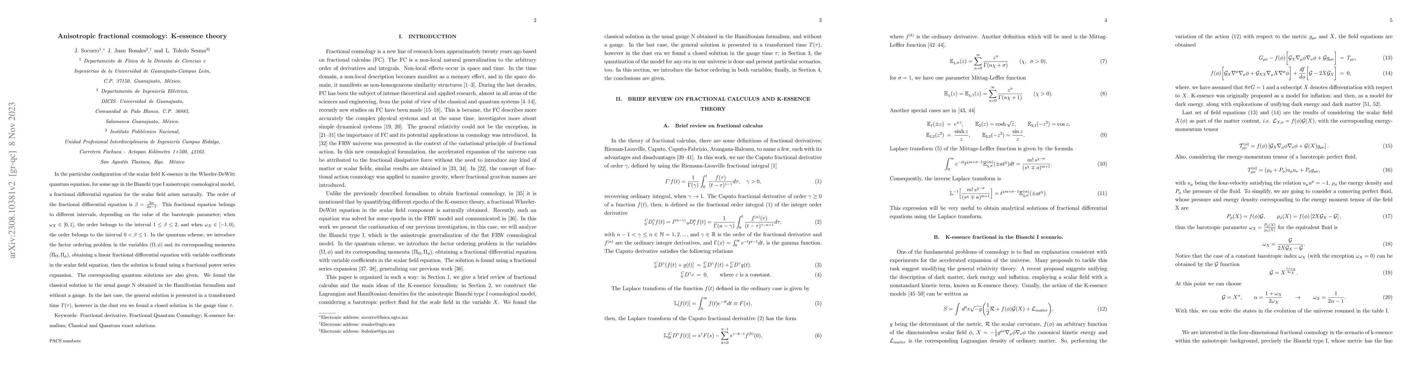 Thumbnail for Anisotropic fractional cosmology: K-essence theory