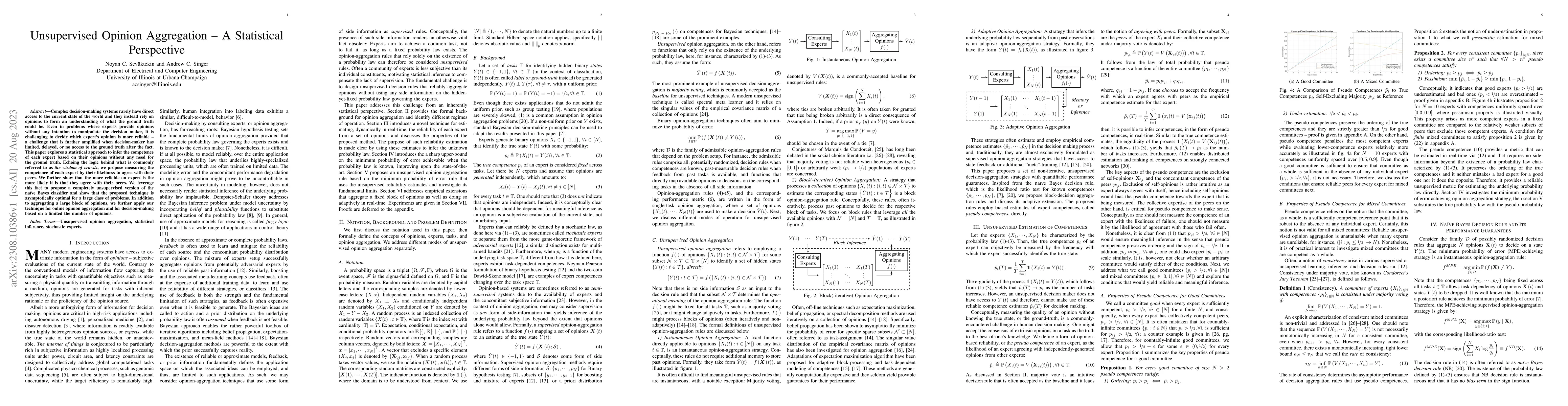 Thumbnail for Unsupervised Opinion Aggregation -- A Statistical Perspective