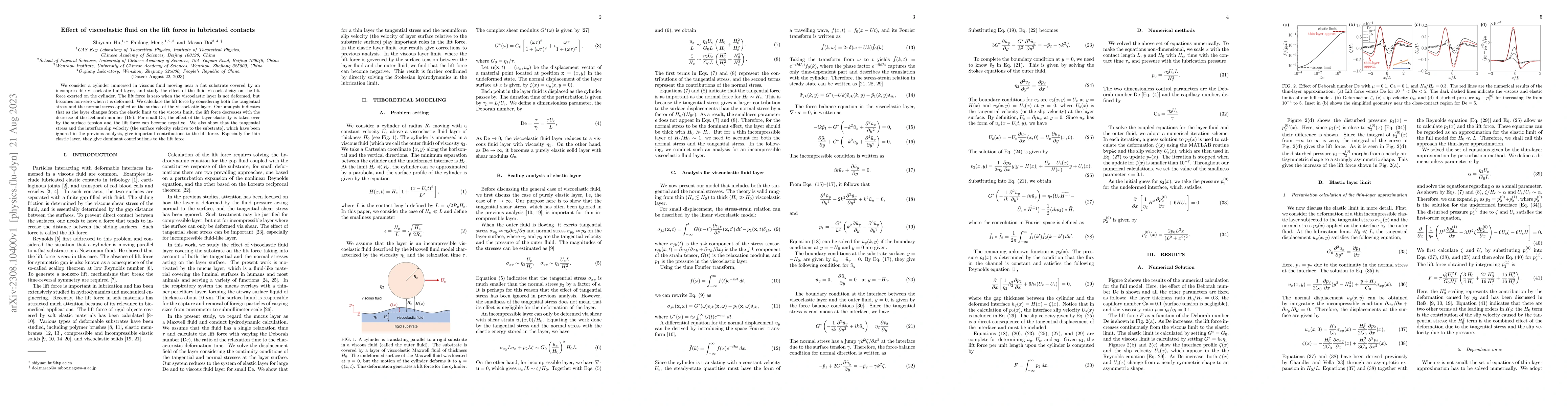 Thumbnail for Effect of viscoelastic fluid on the lift force in lubricated contacts