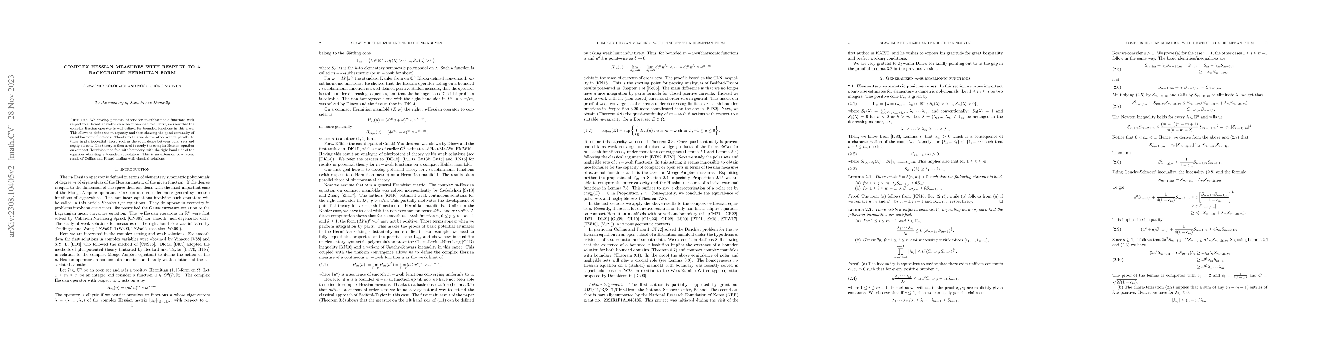Thumbnail for Complex Hessian measures with respect to a background Hermitian form