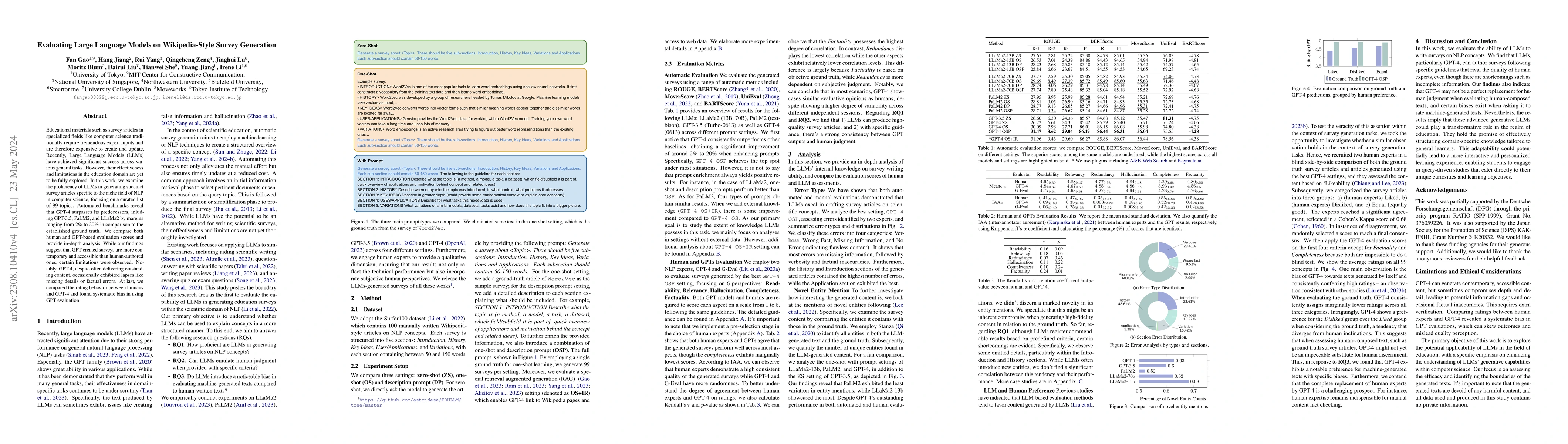 Thumbnail for Large Language Models on Wikipedia-Style Survey Generation: an
  Evaluation in NLP Concepts
