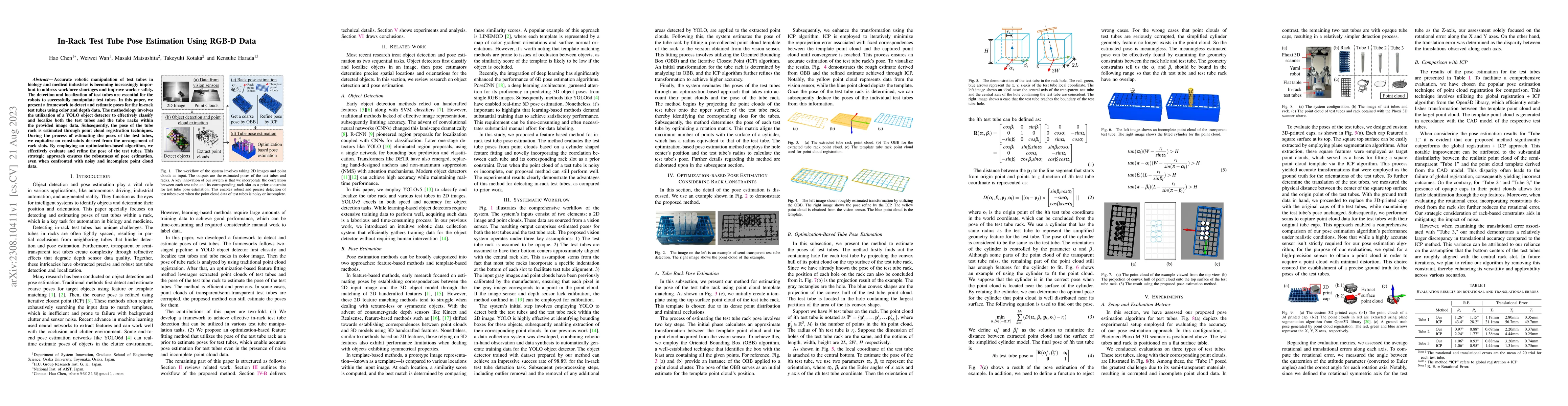 Thumbnail for In-Rack Test Tube Pose Estimation Using RGB-D Data