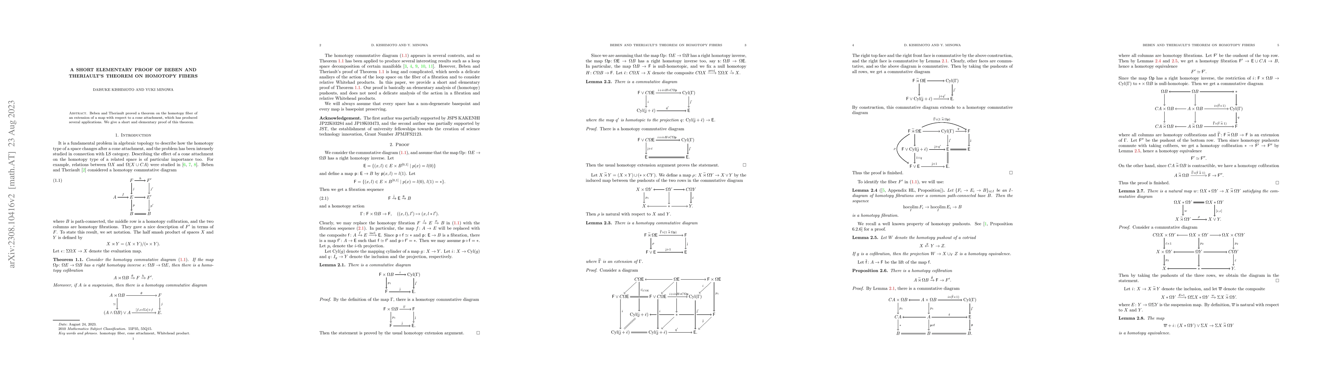Thumbnail for A short elementary proof of Beben and Theriault's theorem on homotopy
  fibers