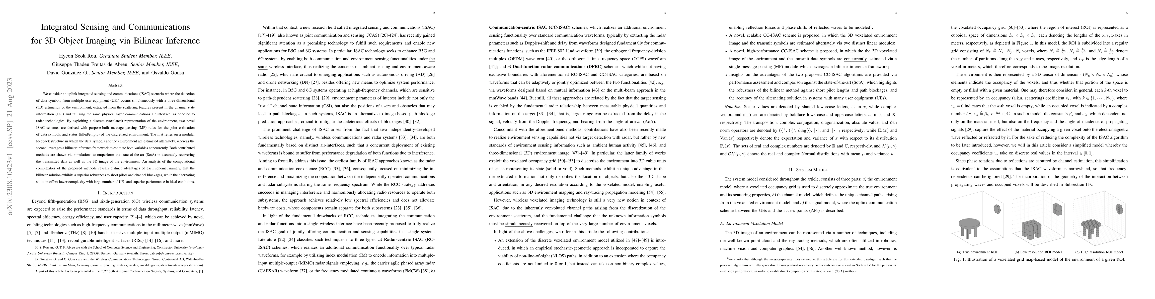 Thumbnail for Integrated Sensing and Communications for 3D Object Imaging via Bilinear
  Inference