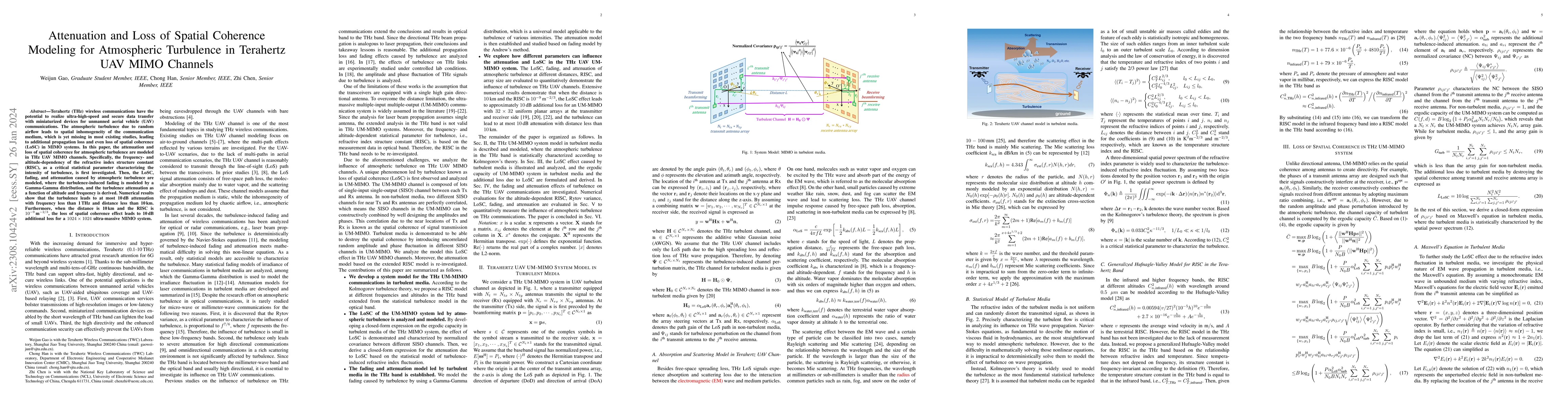 Thumbnail for Attenuation and Loss of Spatial Coherence Modeling for Atmospheric
  Turbulence in Terahertz UAV MIMO Channels
