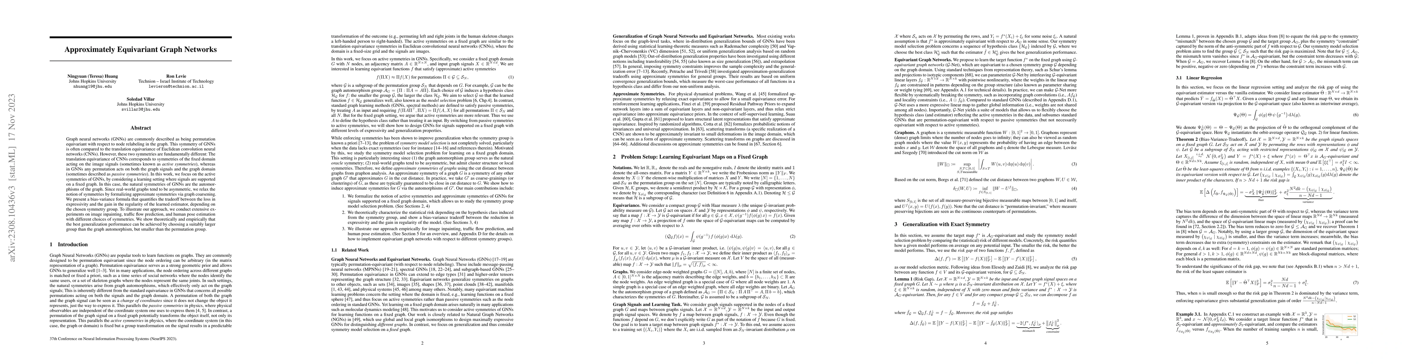 Thumbnail for Approximately Equivariant Graph Networks