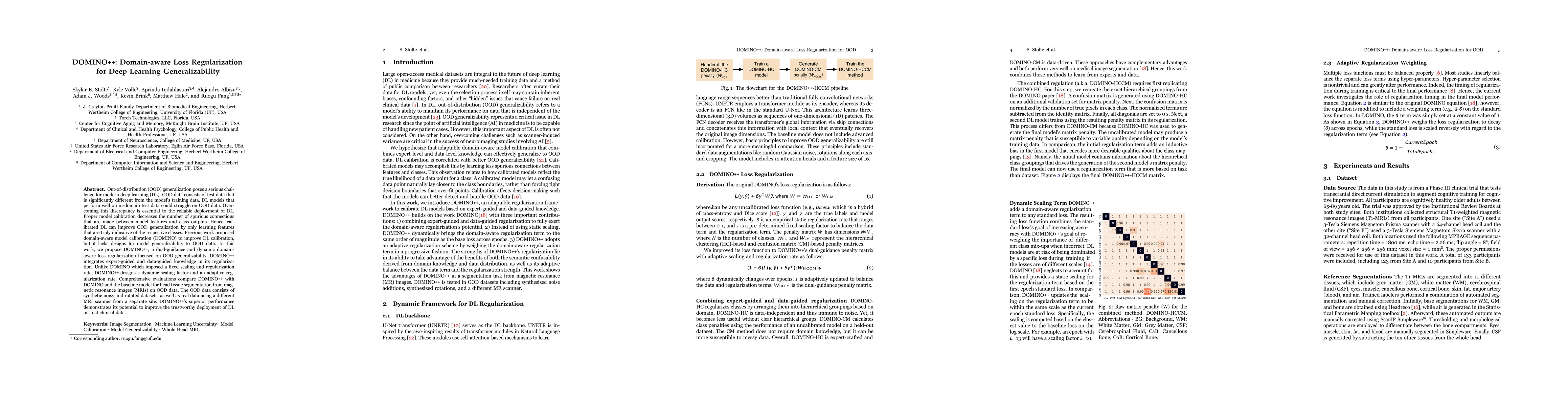 Thumbnail for DOMINO++: Domain-aware Loss Regularization for Deep Learning
  Generalizability