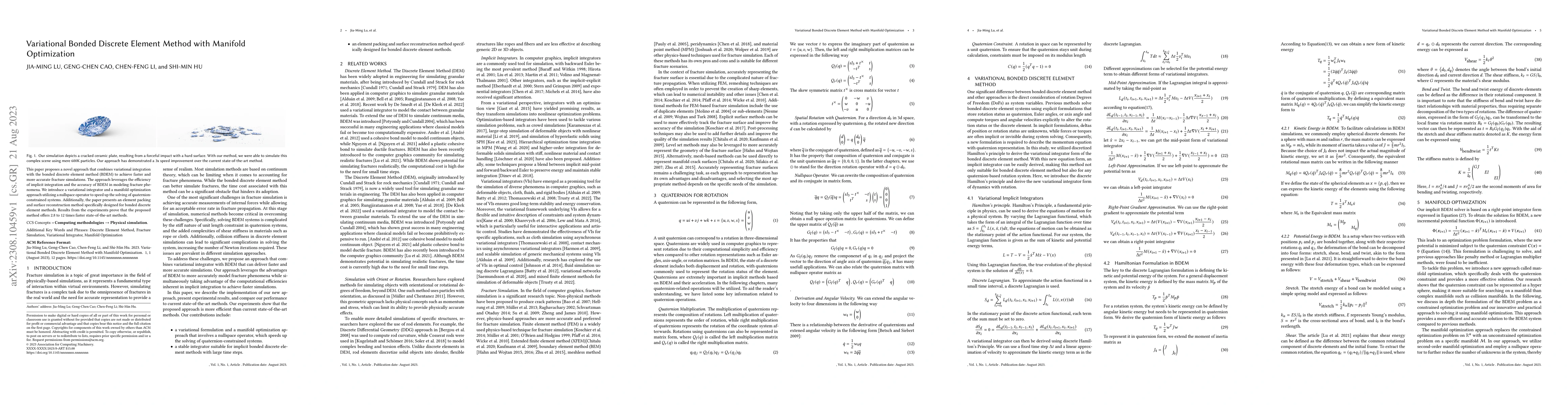 Thumbnail for Variational Bonded Discrete Element Method with Manifold Optimization