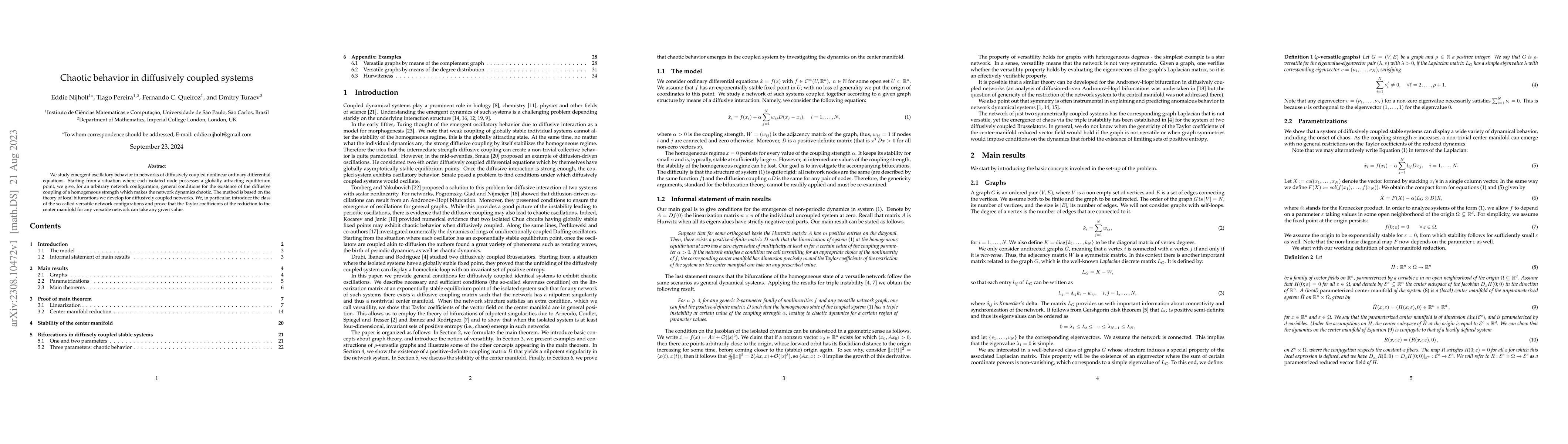 Thumbnail for Chaotic behavior in diffusively coupled systems