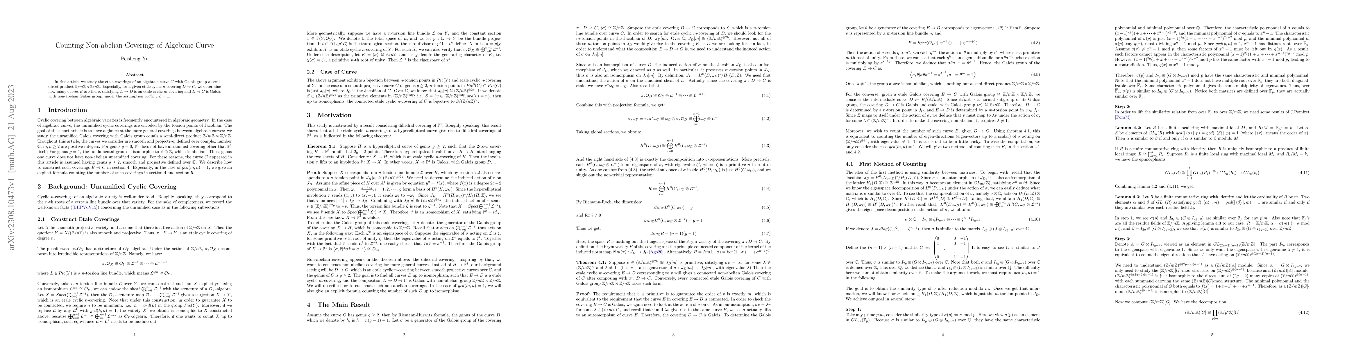 Thumbnail for Counting Non-abelian Coverings of Algebraic Curve