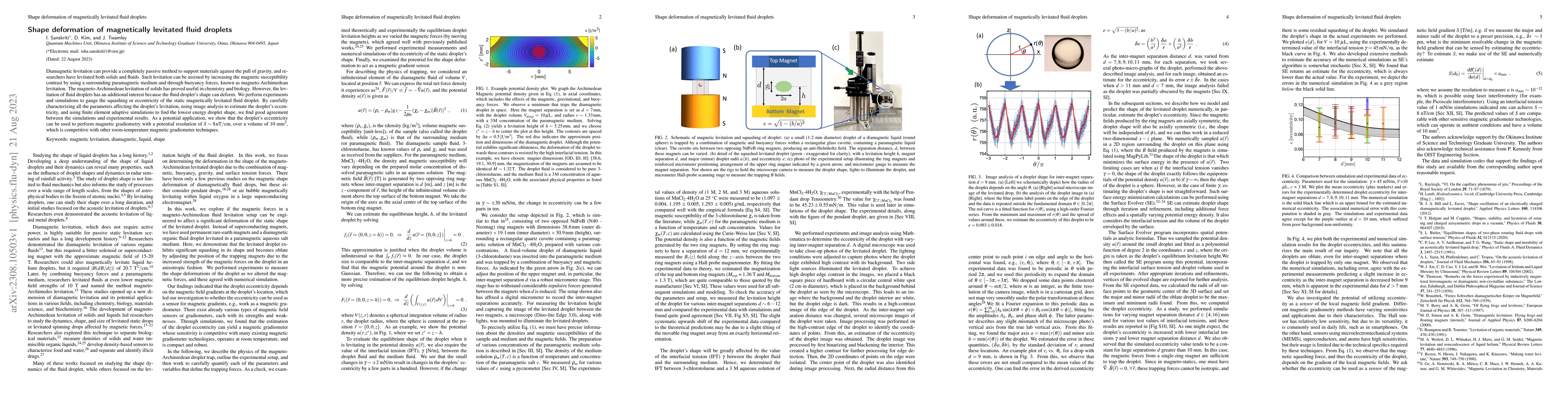 Thumbnail for Shape deformation of magnetically levitated fluid droplets