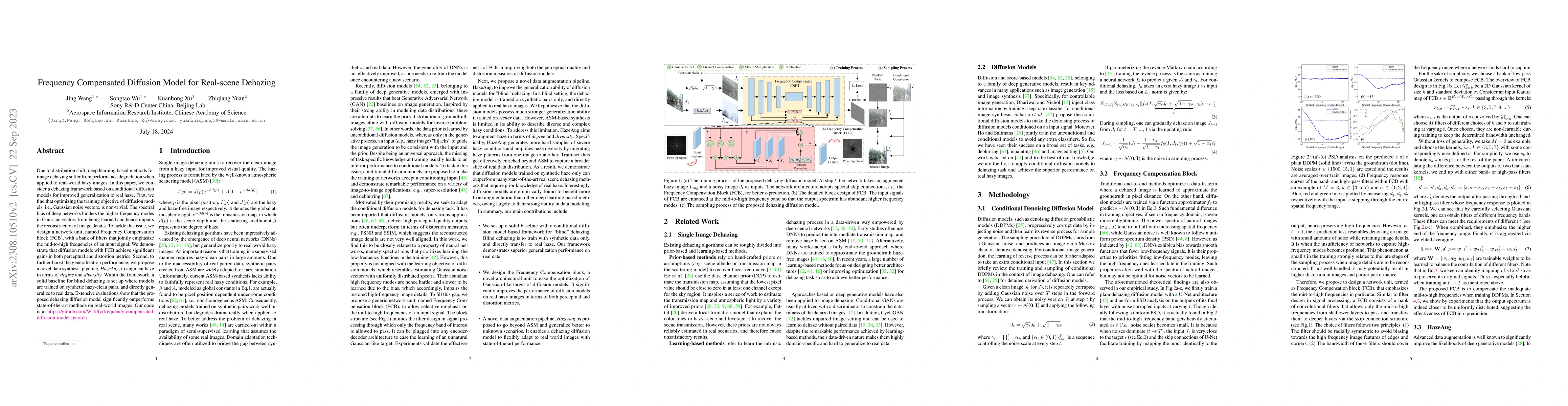 Thumbnail for Frequency Compensated Diffusion Model for Real-scene Dehazing