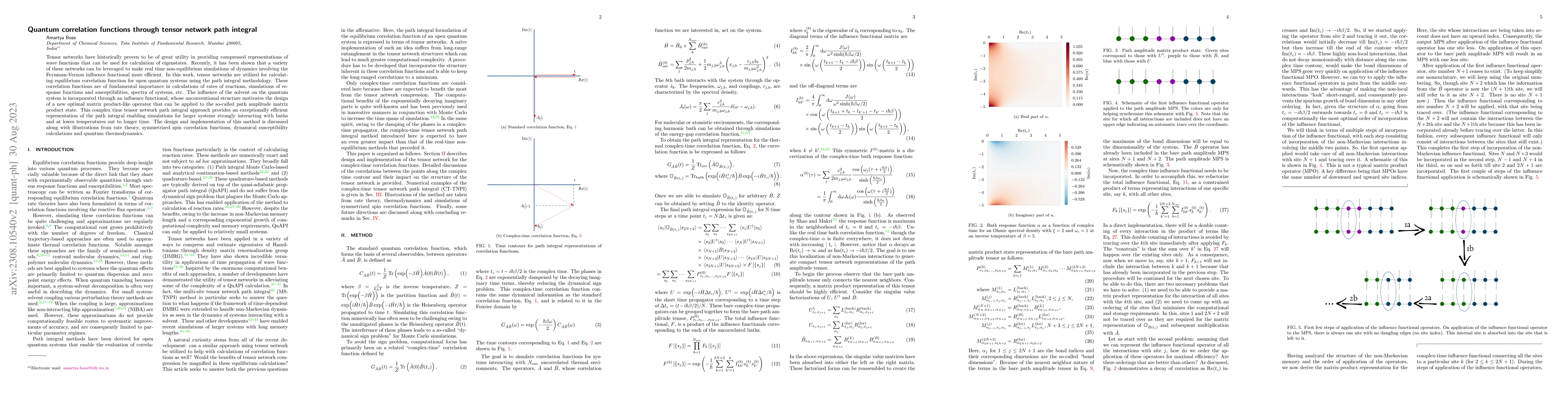 Thumbnail for Quantum correlation functions through tensor network path integral