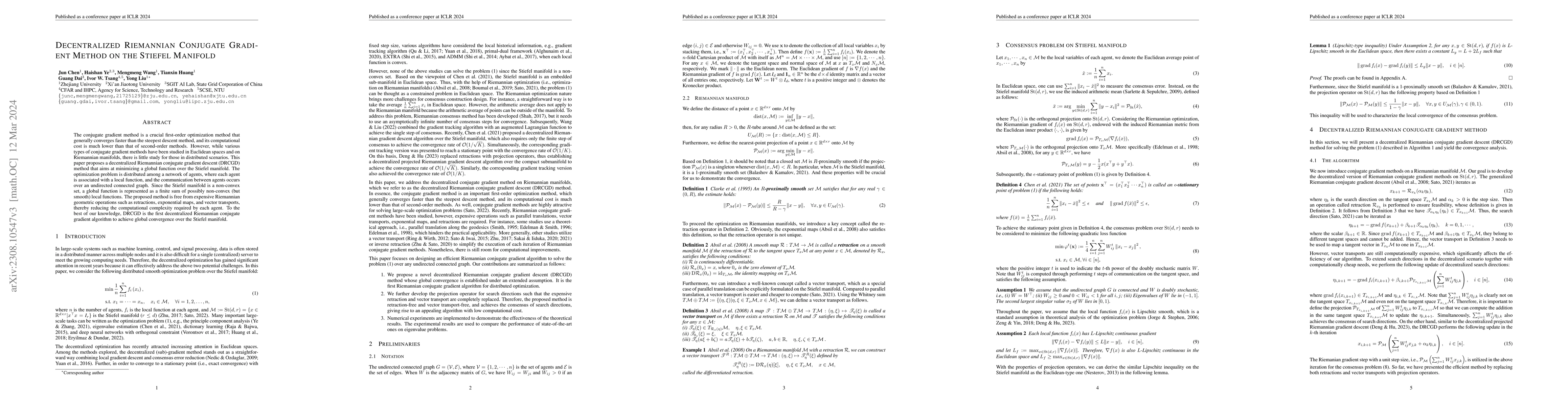 Thumbnail for Decentralized Riemannian Conjugate Gradient Method on the Stiefel
  Manifold
