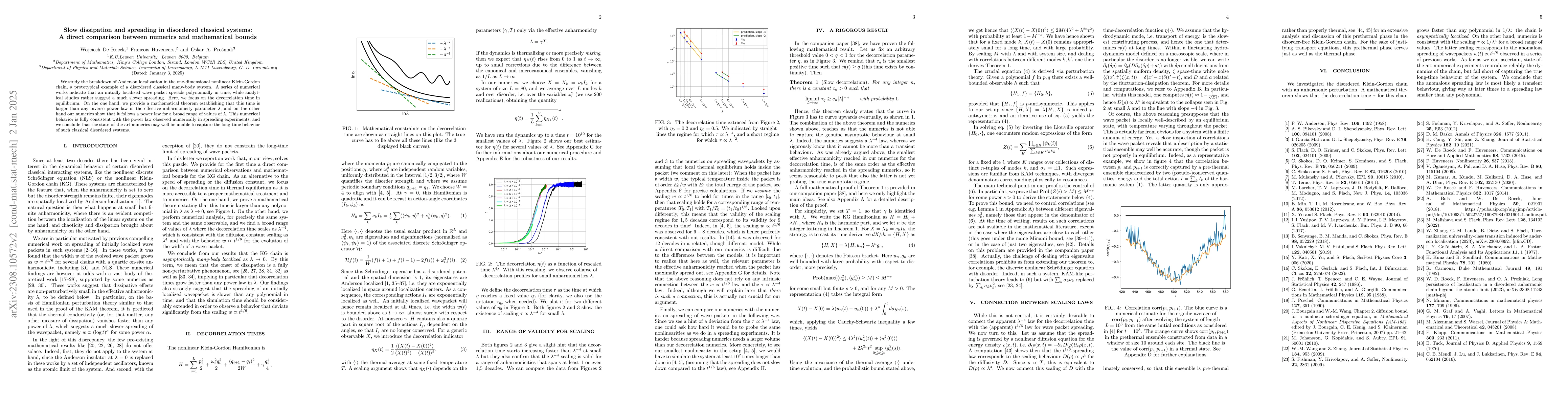 Thumbnail for Slow dissipation and spreading in disordered classical systems: A direct
  comparison between numerics and mathematical bounds