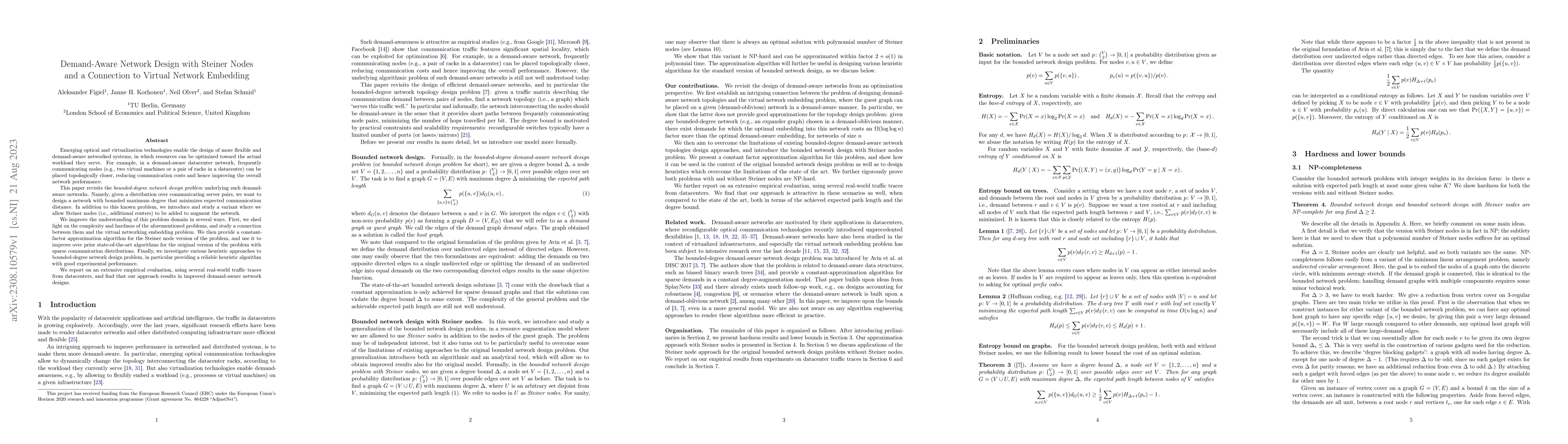 Thumbnail for Demand-Aware Network Design with Steiner Nodes and a Connection to
  Virtual Network Embedding