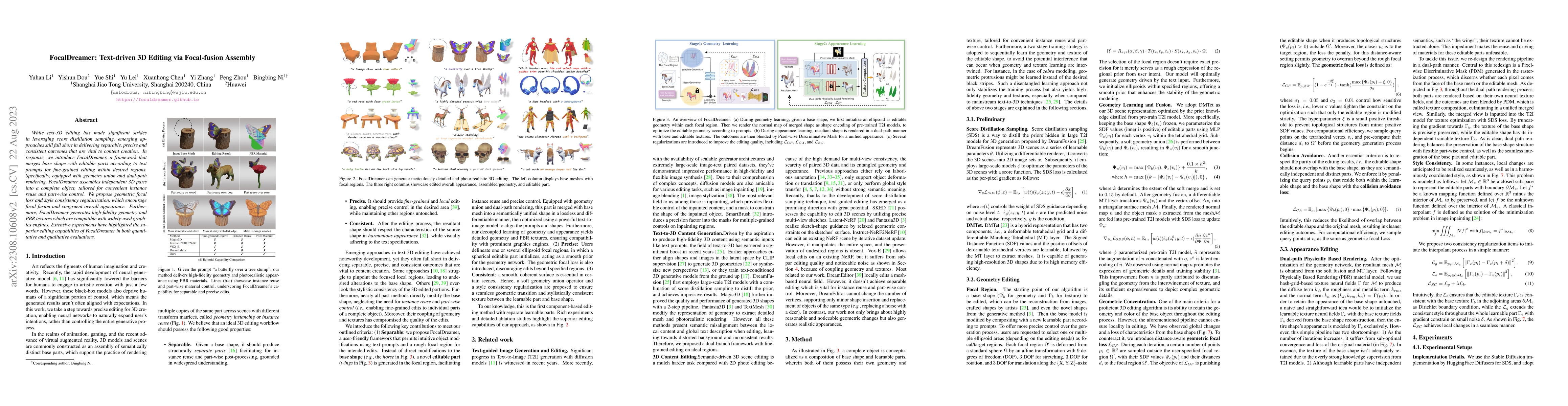 Thumbnail for FocalDreamer: Text-driven 3D Editing via Focal-fusion Assembly
