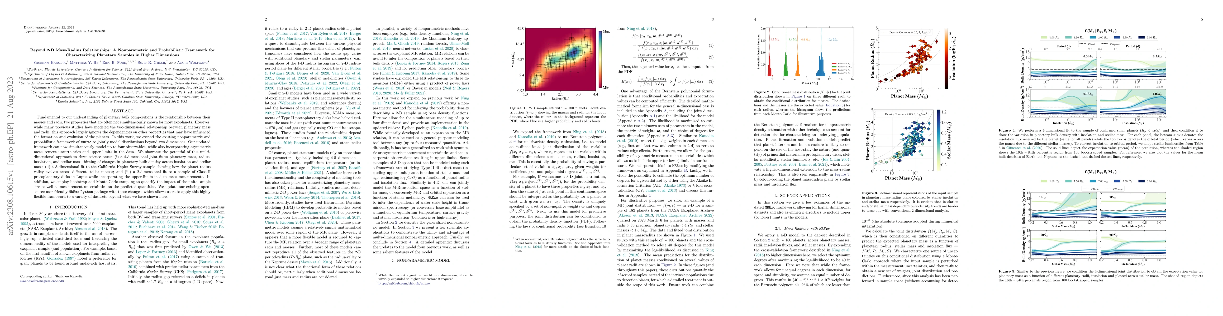 Thumbnail for Beyond 2-D Mass-Radius Relationships: A Nonparametric and Probabilistic
  Framework for Characterizing Planetary Samples in Higher Dimensions