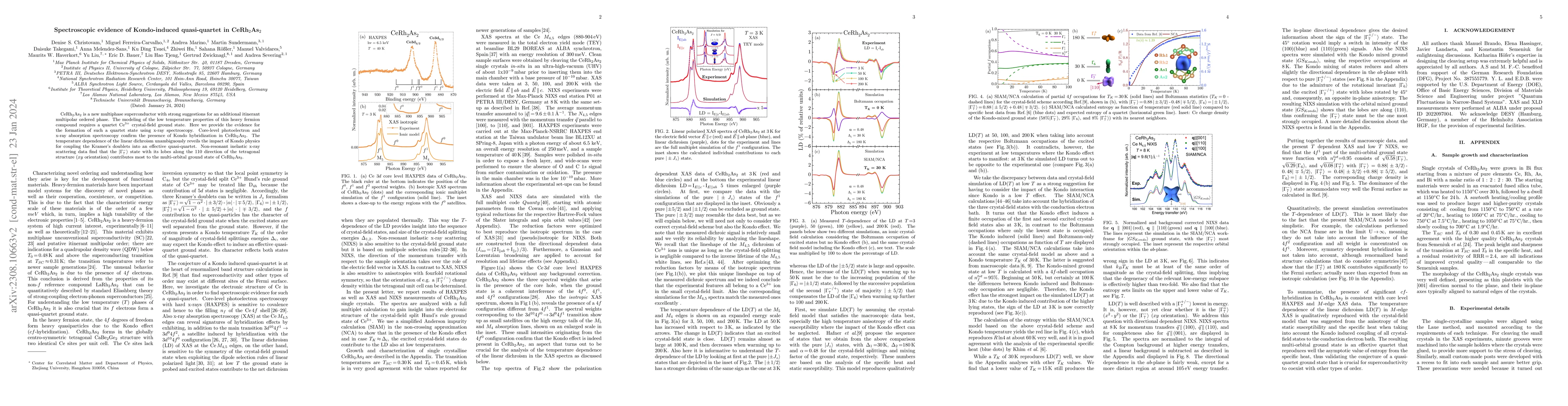 Thumbnail for Spectroscopic evidence of Kondo-induced quasi-quartet in CeRh$_2$As$_2$