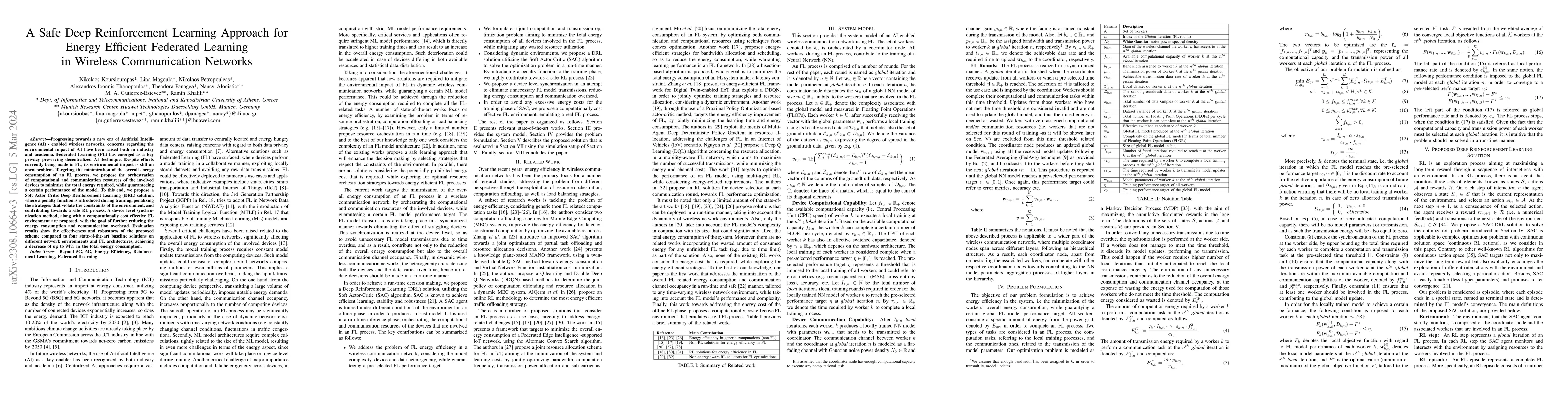 Thumbnail for A Safe Deep Reinforcement Learning Approach for Energy Efficient
  Federated Learning in Wireless Communication Networks