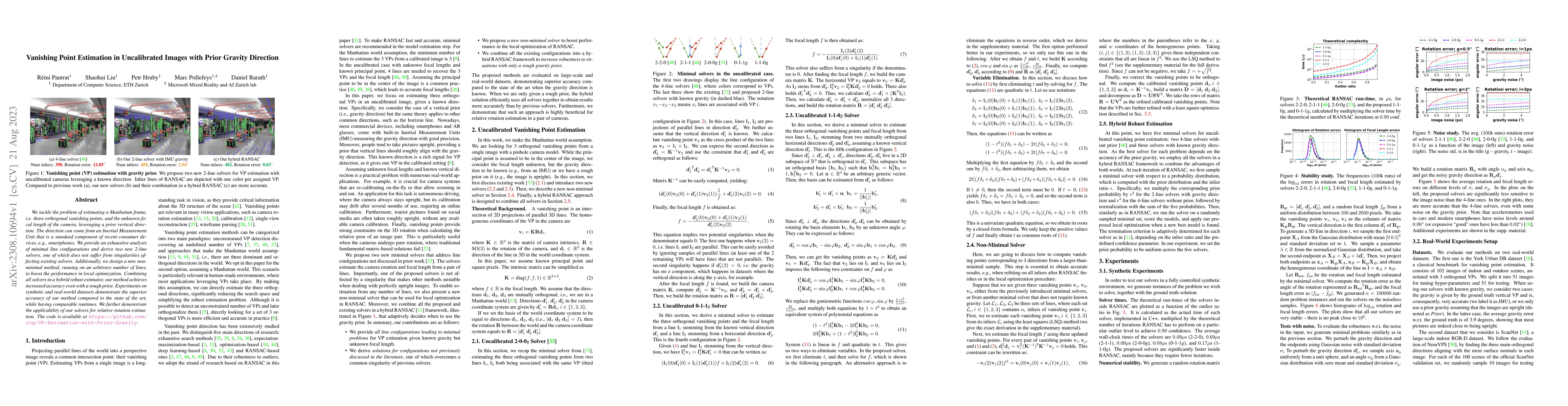 Thumbnail for Vanishing Point Estimation in Uncalibrated Images with Prior Gravity
  Direction