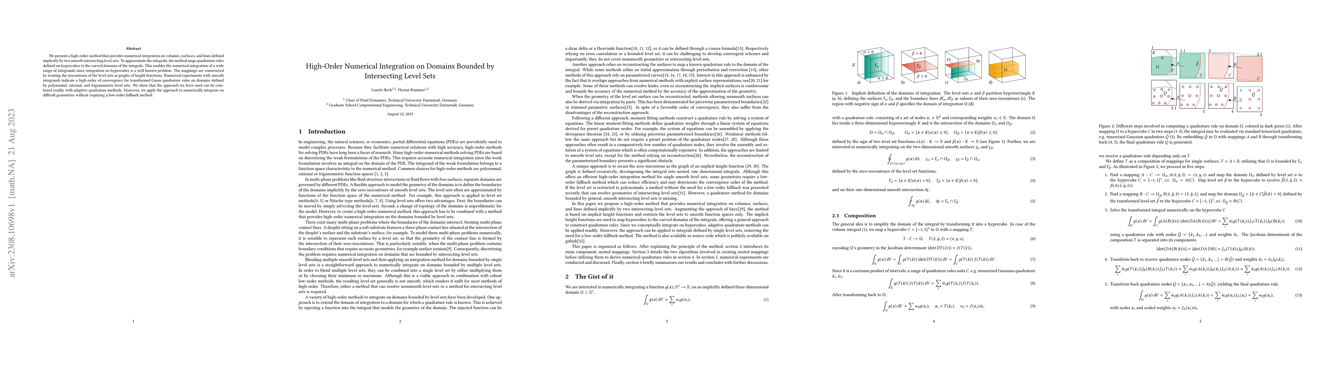 Thumbnail for High-Order Numerical Integration on Domains Bounded by Intersecting
  Level Sets