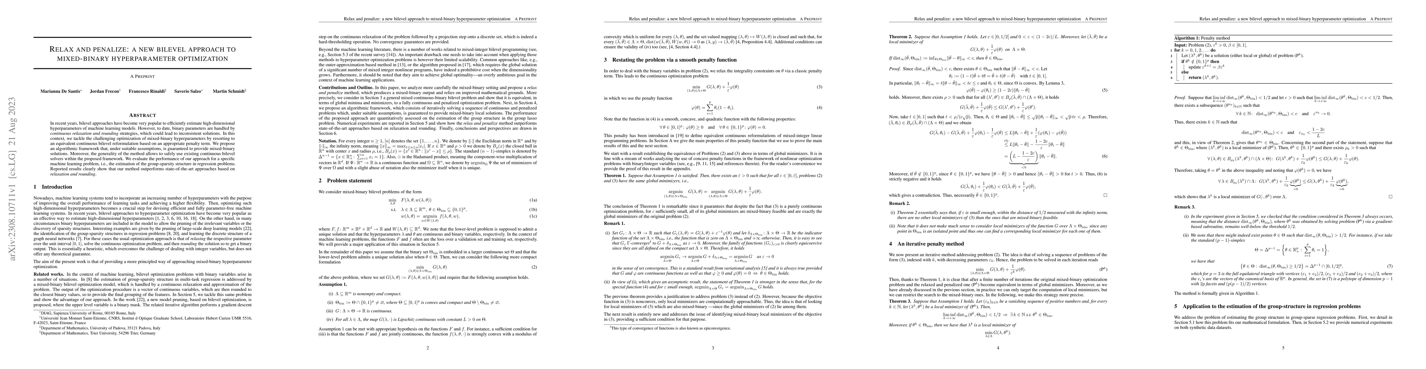 Thumbnail for Relax and penalize: a new bilevel approach to mixed-binary
  hyperparameter optimization